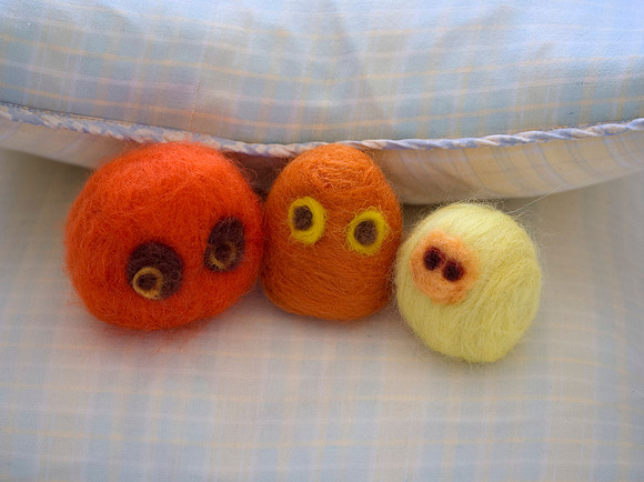 Felted Orange Blobs :)